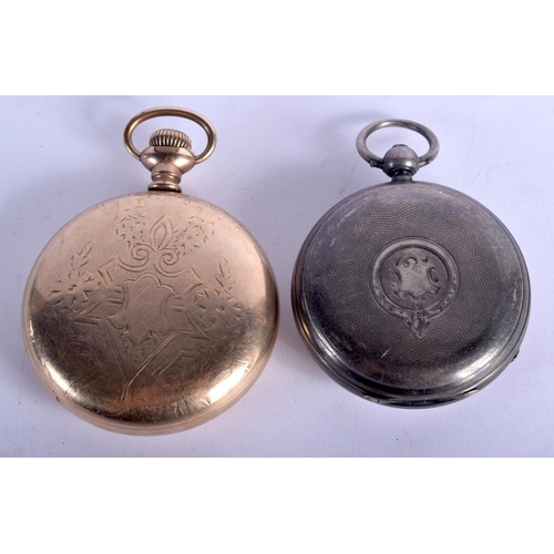 1061 - TWO POCKET WATCHES, ONE SILVER THE OTHER YELLOW METAL.  Hallmark London 1880