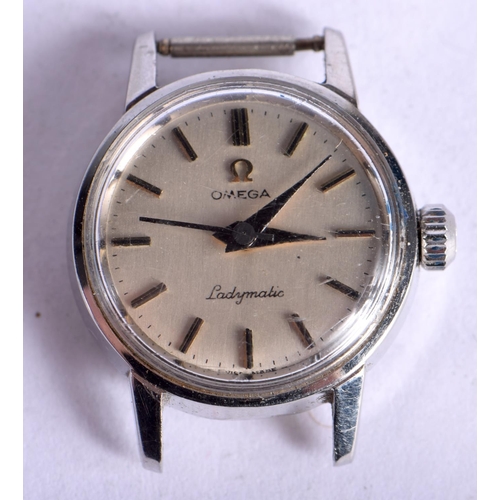 1067 - LADIES STAINLESS STEEL OMEGA LADYMATIC WRISTWATCH.  Dial 2.5 (inc crown), weight 27g inc strap