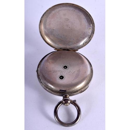 1071 - A SILVER POCKET WATCH.  Marked Fine Silver, dial 4.7cm, weight 68g