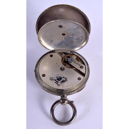 1071 - A SILVER POCKET WATCH.  Marked Fine Silver, dial 4.7cm, weight 68g