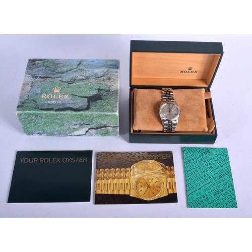 1076 - A BOXED STAINLESS STEEL ROLEX OYSTER WRISTWATCH.  3.8cm diameter inc crown, weight 95g, includes pap... 