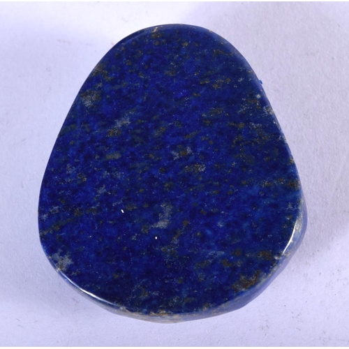 1091 - A LAPIS PENDANT WITH A CARVED BUDDHA.  4.7cm x 4.1cm. Weight 42.7g