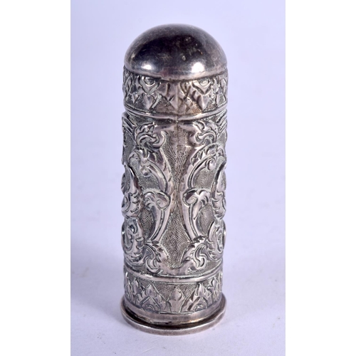 1139 - AN INDIAN SILVER LIPSTICK HOLDER.  Stamped Sterling, 5.4cm x 1.9cm, weight 27.9g