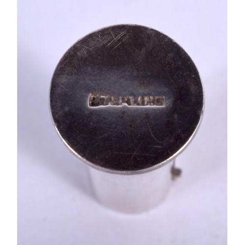 1139 - AN INDIAN SILVER LIPSTICK HOLDER.  Stamped Sterling, 5.4cm x 1.9cm, weight 27.9g