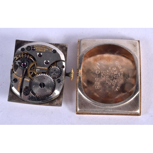 1151 - A 14CT GOLD GRUEN CURVEX WRISTWATCH.  Stamped 14K, Serial No K31338, dial 2.4cm (inc crown), weight ... 