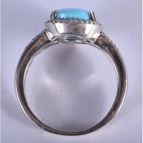 1154 - A PEAR SHAPED GEM SET RING.  Size T/U, weight 5.3g