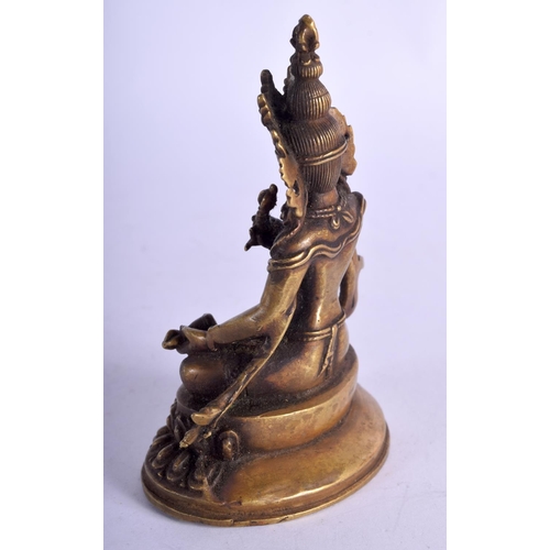 1160 - A CHINESE TIBETAN BRONZE BUDDHA 20th Century. 211 grams. 10 cm x 6.5 cm.