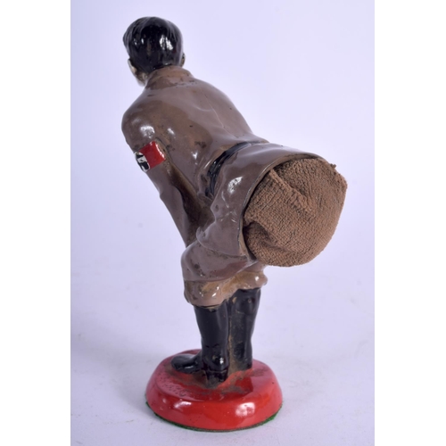 1161 - A CONTEMPORARY PAINTED METAL FIGURE OF HITLER. 416 grams. 11 cm x 8 cm.