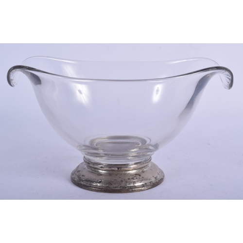 1181 - A SILVER AND GLASS BOWL. 18 cm x 9 cm.