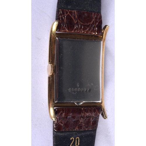 1214 - A VINTAGE GOLD LONGINES WRISTWATCH. 27 grams. 2.5 cm wide inc crown.