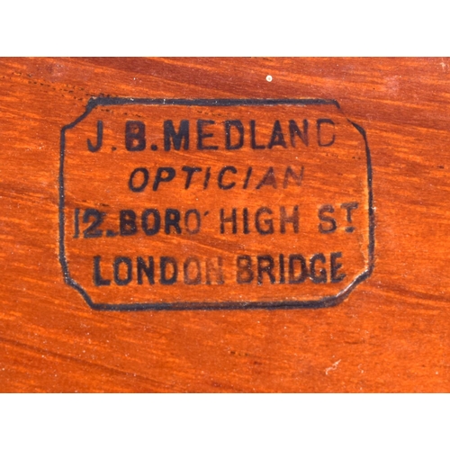 183 - A BOXED SET OF SCIENTIFIC MICROSCOPE SLIDES stamped J B Medland, London Bridge. 20 cm x 10 cm.