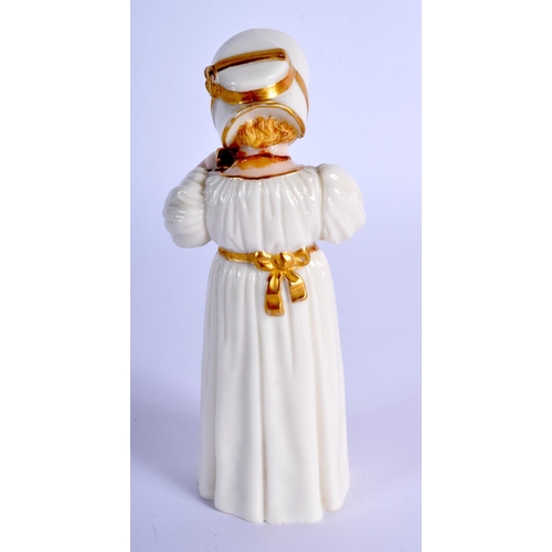 260 - Royal Worcester candlesnuffer of the Country Girl date code for 1904. 13cm High