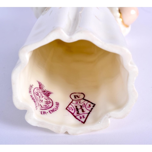 260 - Royal Worcester candlesnuffer of the Country Girl date code for 1904. 13cm High