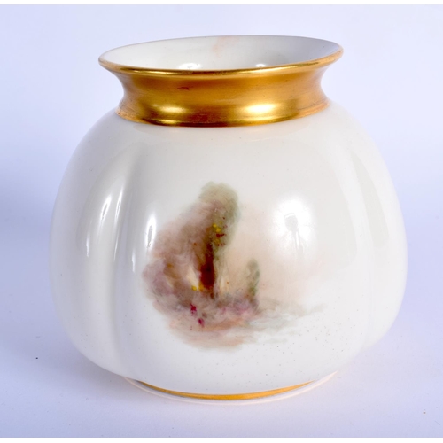 266 - Royal Worcester vase of moulded spherical shape painted with a brace of pheasants by Jas. Stinton, s... 