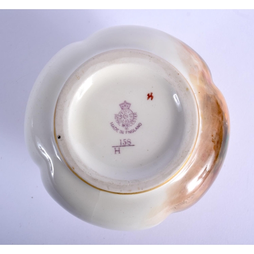 266 - Royal Worcester vase of moulded spherical shape painted with a brace of pheasants by Jas. Stinton, s... 