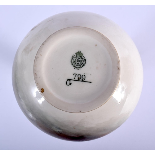 293 - Royal Worcester vase shape 799G painted with a pheasant in landscape by Jas. Stinton, signed, date m... 