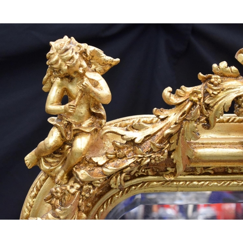 333 - LARGE PAIR OF GILT MIRRORS.  Width 86cm, Height 158cm