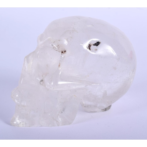 346 - A CONTEMPORARY ROCK CRYSTAL SKULL. 8 cm x 6 cm.