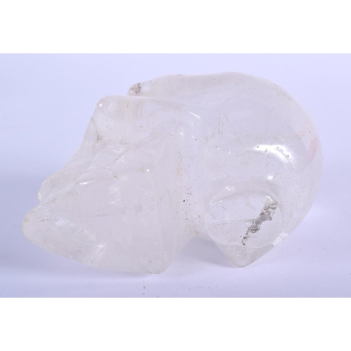 346 - A CONTEMPORARY ROCK CRYSTAL SKULL. 8 cm x 6 cm.