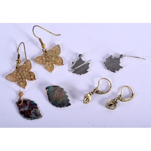 405 - VINTAGE EARRINGS etc. 8 grams. 2 cm x 1.5 cm. (qty)
