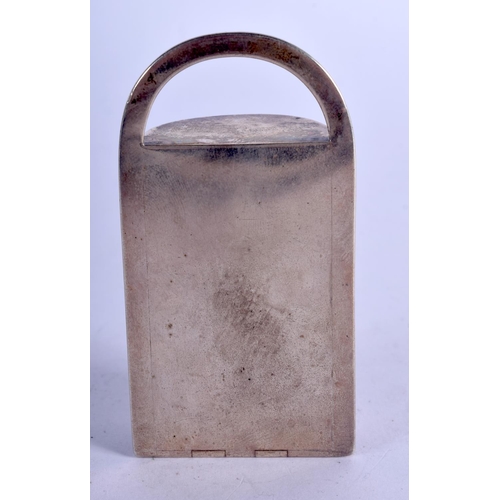 737 - AN UNUSUAL VICTORIAN SILVER HANGING SCENT HOLDER with rough exterior. 60 grams. 8.5 cm x 4.5 cm.