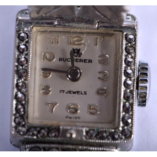 774 - A VINTAGE WATCH BROOCH. 16 grams. 4.75 cm x 3.5 cm.