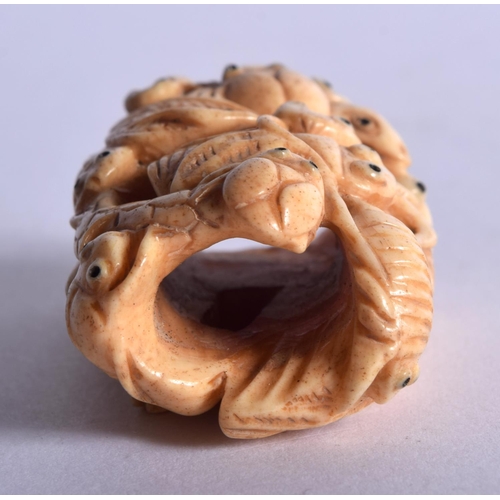 791 - A JAPANESE BONE INSECT NETSUKE. 31 grams. 5 cm x 3 cm.