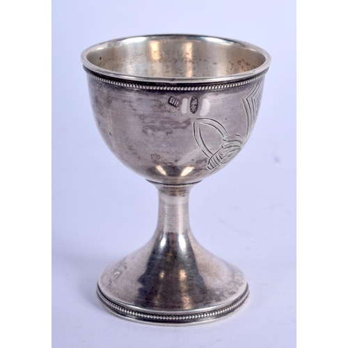 793 - AN ANTIQUE RUSSIAN SILVER CUP. 33 grams. 6 cm x 4.5 cm.