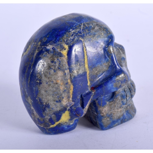 801 - A CONTINENTAL LAPIS LAZULI SKULL. 356 grams. 6.5 cm x 6.5 cm.