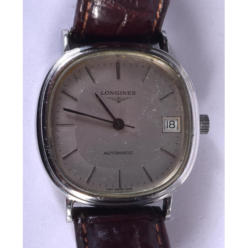 809 - A BOXED LONGINES WRISTWATCH. 39 grams. 3.5 cm wide inc crown.