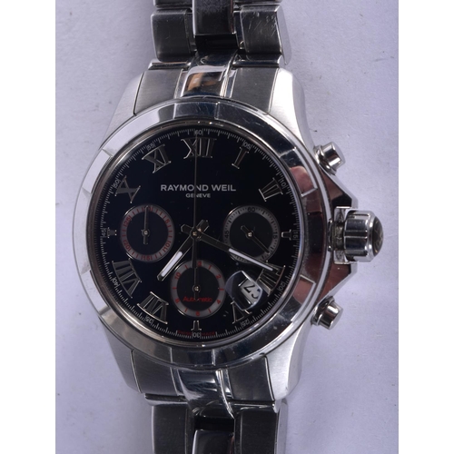 842 - A RAYMOND WEIL WRISTWATCH. 184 grams. 4.75 cm wide inc crown.