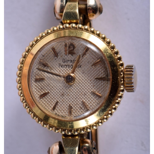 851 - AN 18CT GOLD LADIES WRISTWATCH. 13.8 grams. 2 cm wide.