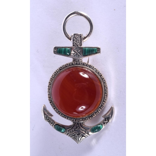 879 - A SILVER PENDANT. 7 grams. 4.25 cm x 2.25 cm.