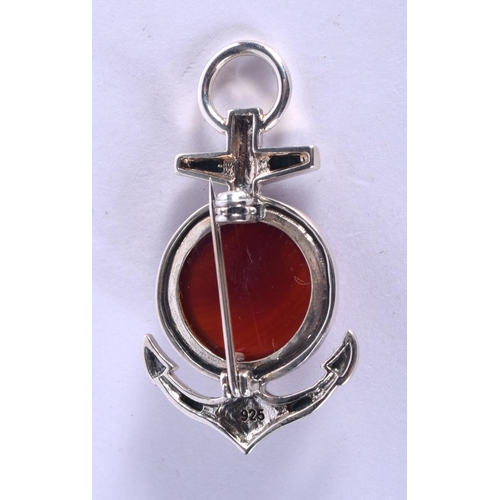 879 - A SILVER PENDANT. 7 grams. 4.25 cm x 2.25 cm.