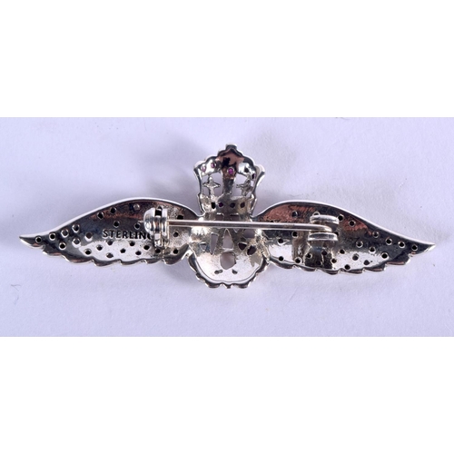 881 - A SILVER RAF BROOCH. 6 grams. 5.5 cm x 2 cm.