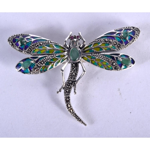 882 - A SILVER DRAGONFLY BROOCH. 8.8 grams. 5.5 cm x 4 cm.