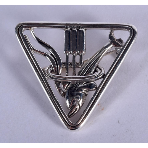 888 - A DANISH SILVER BROOCH. 6.8 grams. 3 cm x 3.25 cm.