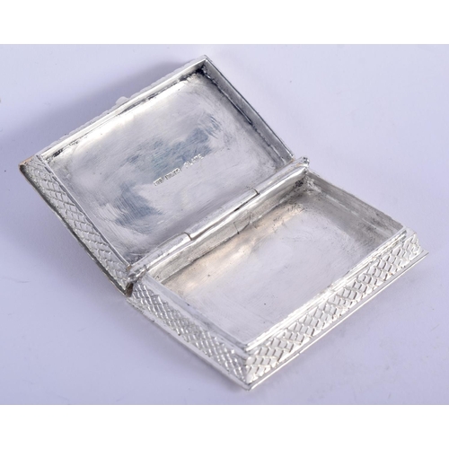 959 - A SILVER PLATED EROTIC ENAMEL PILL BOX.  5.3cm x 3.6cm, weight 70.4g