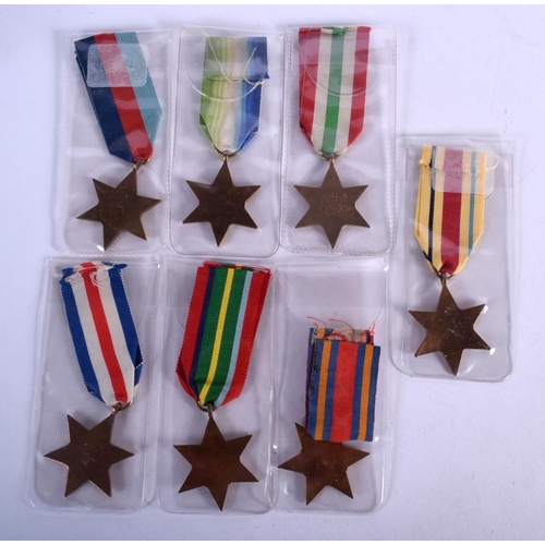 968 - SEVER WORLD WAR II MEDALS, AFRIC STAR, FRANCE AND GERMANY STAR, THE 39 - 45 STAR, THE BURMA STAR, TH... 