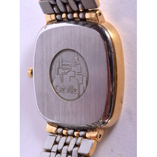 969 - A GOLD PLATED OMEGA DEVILLE WATCH.  Dial 3.3cm (inc crown), weight 53g