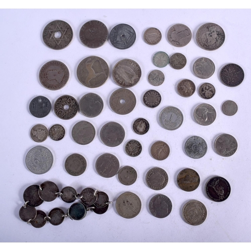 987 - MIXED SILVER COINS.  Weight 220g (42)