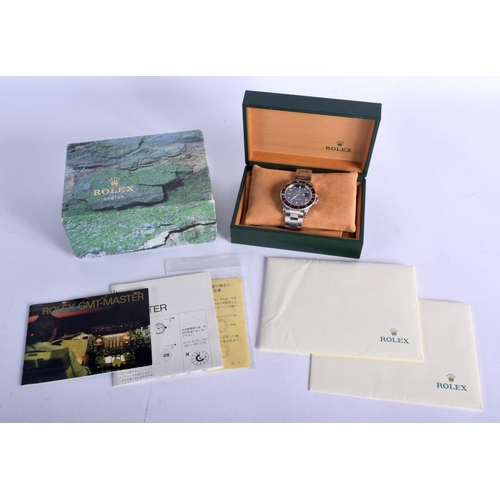 988 - A BOXED ROLEX GMT-MASTER II COKE WRISTWATCH with paperwork and tag. 119 grams. 4.25 cm inc crown.

P... 