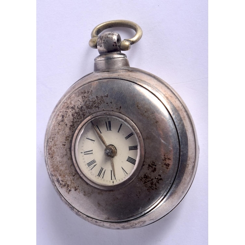 993 - A SILVER HALF HUNTER VERGE POCKET WATCH. Hallmarked Birmingham 1843, Dial 4.5cm, weight 157g