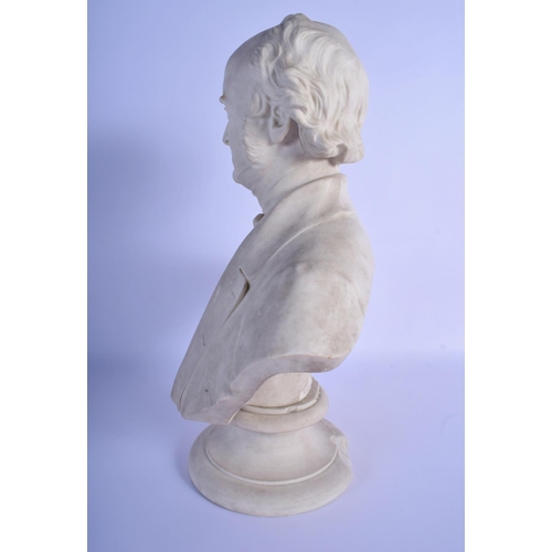 23 - A MID 19TH CENTURY ENGLISH PARIAN WARE BUST OF DR TODD after M Noble C1860. 38 cm x 25 cm.