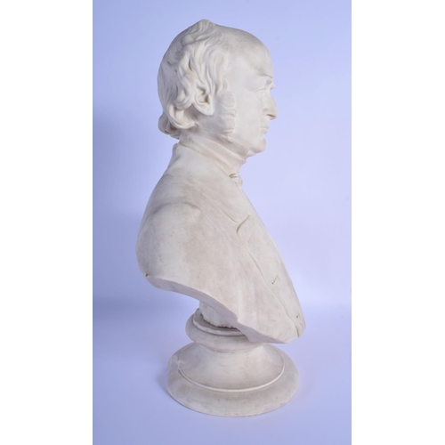 23 - A MID 19TH CENTURY ENGLISH PARIAN WARE BUST OF DR TODD after M Noble C1860. 38 cm x 25 cm.