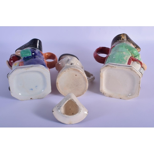 34 - AN EARLY 19TH CENTURY ENGLISH STAFFORDSHIRE CHARACTER JUG AND COVER together with a Rare Falstaff ju... 