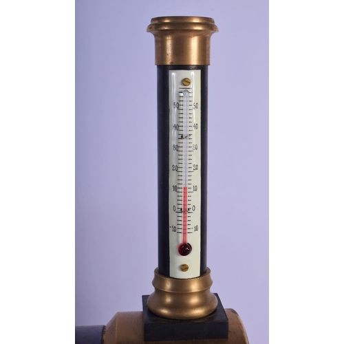 A LARGE CONTINENTAL STEAM NOVELTY TRAIN CLOCK with track. 42 cm x 28 cm. (2)