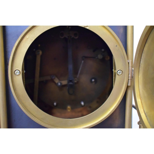 A LARGE CONTINENTAL STEAM NOVELTY TRAIN CLOCK with track. 42 cm x 28 cm. (2)