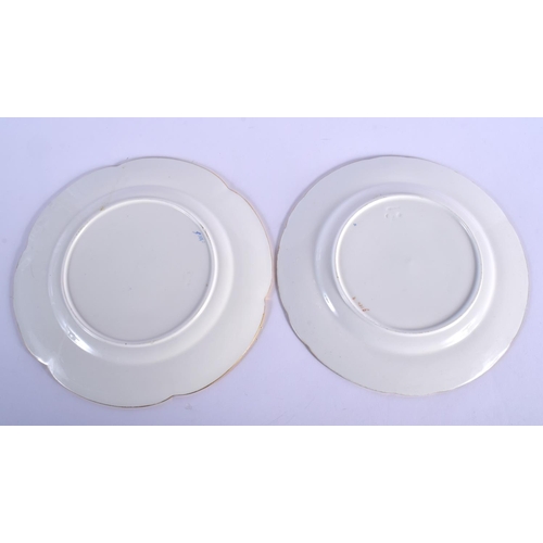 116 - LATE 19TH C. MINTON PAIR OF PLATES PAINTED WITH SHEEP OR GOATS BY HENRY MITCHELL, UNDER A TURQUOISE ... 