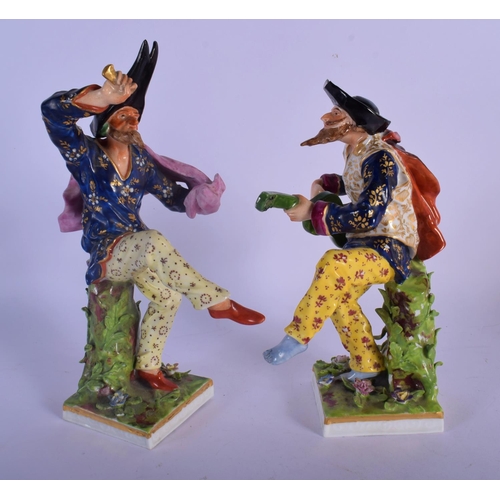 14 - A SET OF FOUR 19TH CENTURY FRENCH SAMSONS OF PARIS PORCELAIN FIGURES Chelsea/Derby style. Largest 20... 